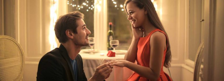 A man proposing to a female