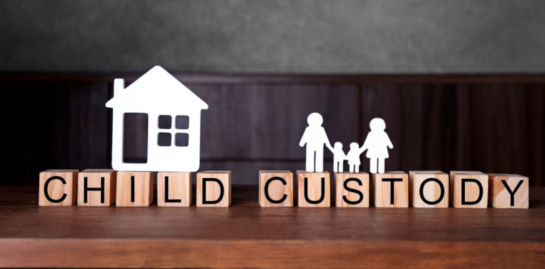 Letter boxes that spell "child custody".